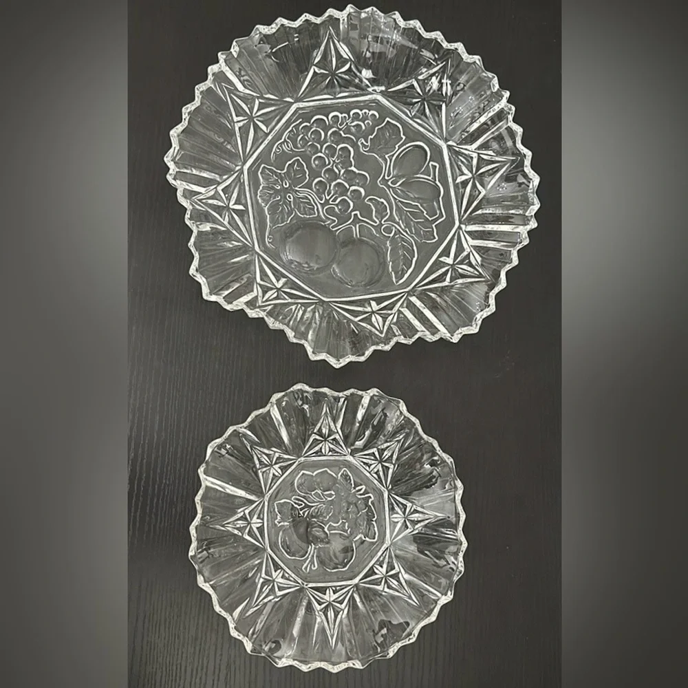 Pioneer Vintage Federal Glass Clear Pressed Glass Bowl Set of 2